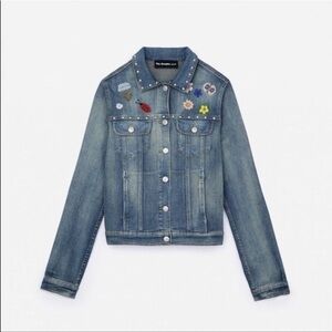 THE Kooples Denim Embroidered Jacket